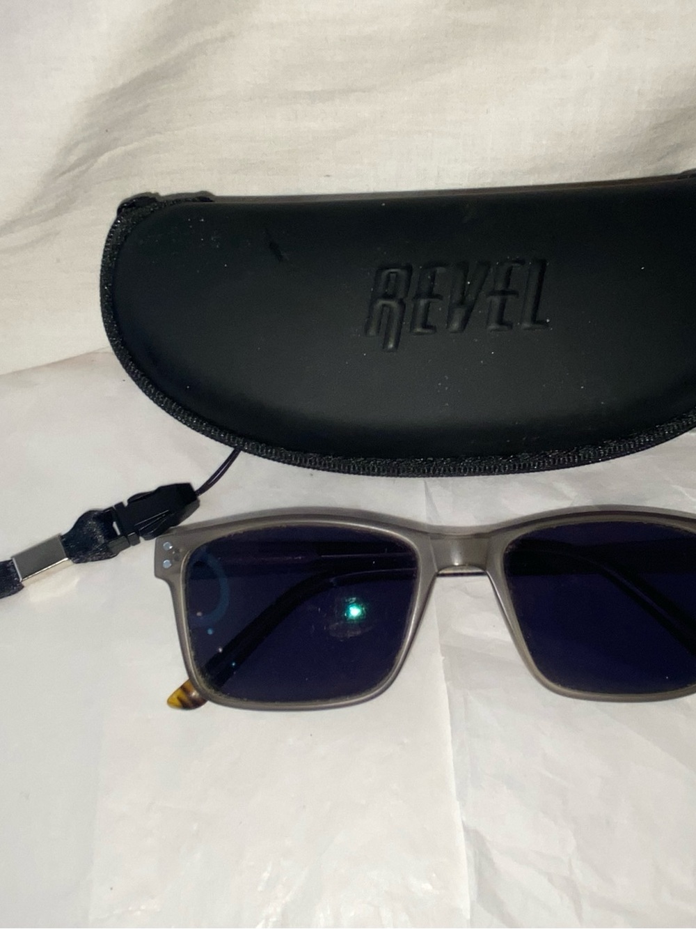 REVEL Women's Smoke Gray Frame Sunglasses with Blue Lenses